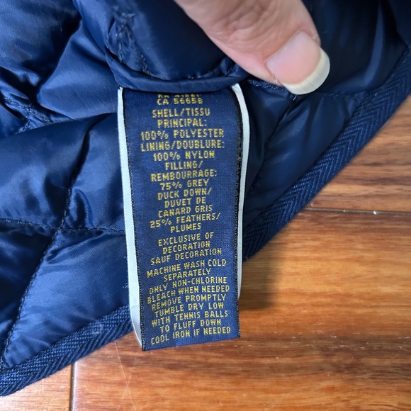 Polo Ralph Lauren Quilted Down Filled Vest Puffer Belted Blue Size S/P - Picture 5 of 10